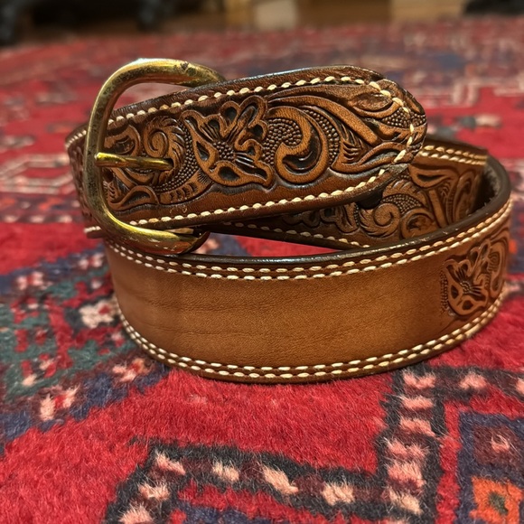 COPY - Torel top grain cow hide embossed leather belt from Texas 38 NWOT - Picture 4 of 5